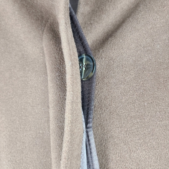 Jones New York brown angora & wool blend vintage long line pea coat, size 16 1/2 - Picture 5 of 12